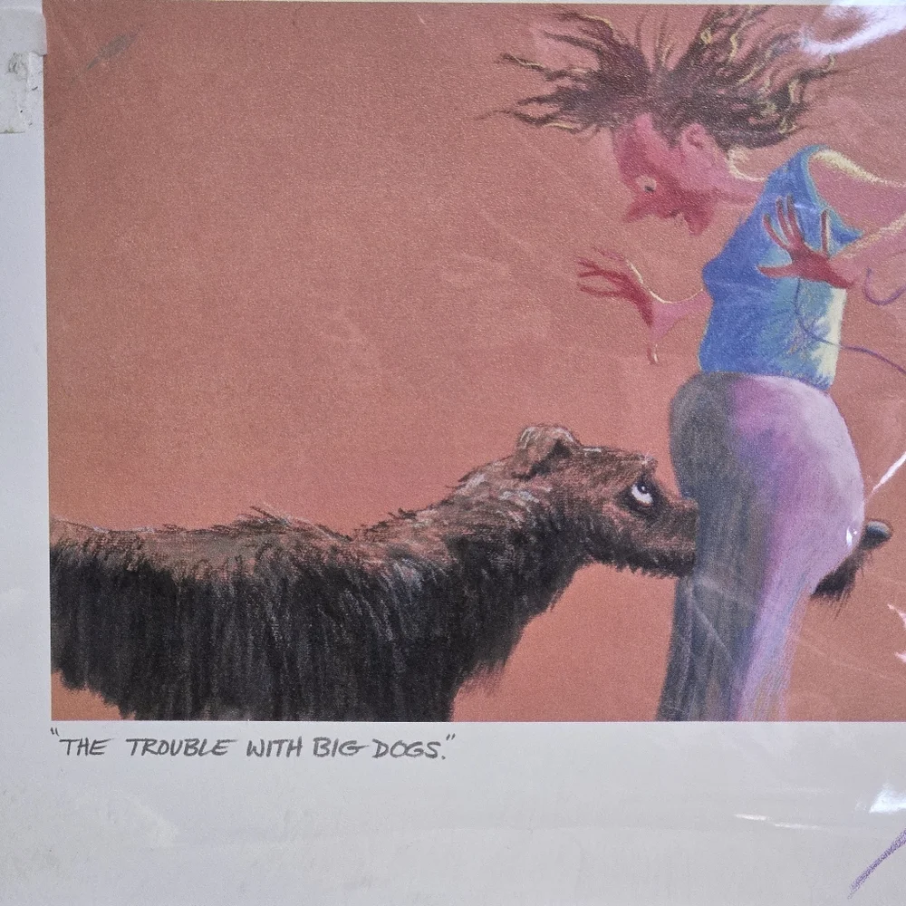 "The Trouble with Big Dogs" Art Print By Jeff Leedy Signed - Picture 2 of 6